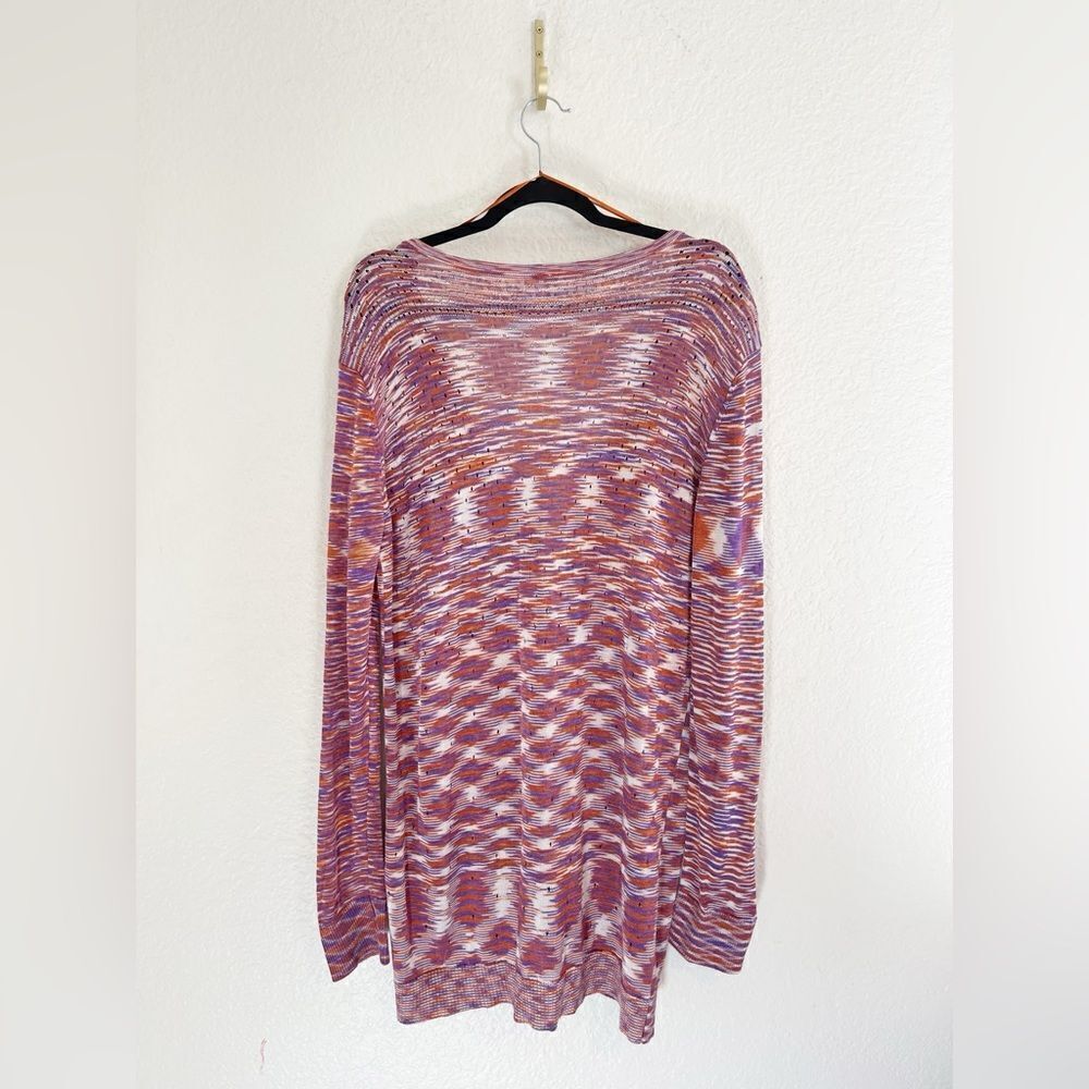 Free People Into The Night LS Tunic Cardigan Sweater Purple Multicolor. Small - Picture 4 of 8